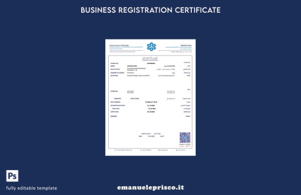 certificato di licenza Sharjah degli Emirati Arabi Uniti in stile verificato mod